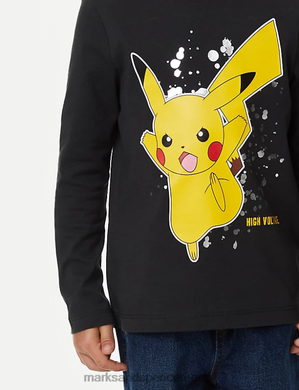 Riietus ee Marks & Spencer lapsed puhtast puuvillast pokemoni tops süsi NZTRN8072