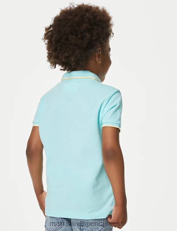 Riietus ee Marks & Spencer lapsed puhtast puuvillast polosärk aqua NZTRN8246
