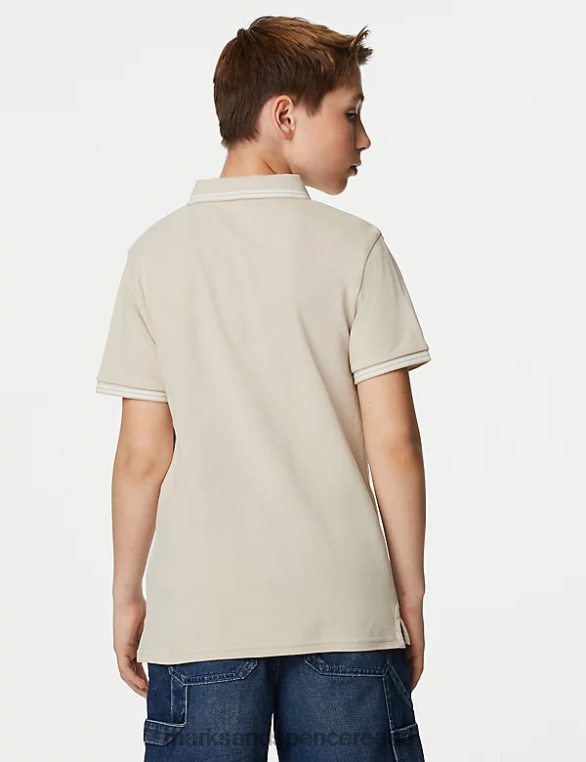 Riietus ee Marks & Spencer lapsed puhtast puuvillast polosärk kivi NZTRN8884