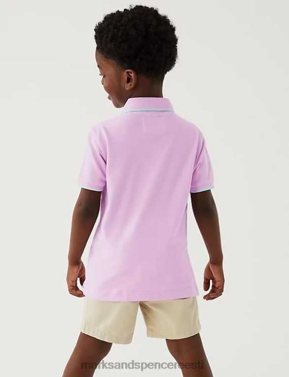 Riietus ee Marks & Spencer lapsed puhtast puuvillast polosärk roosa NZTRN8251