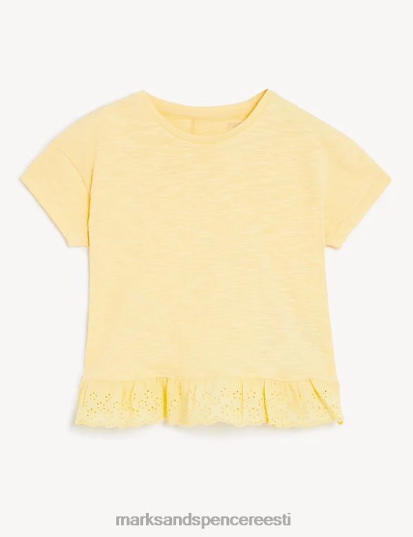 Riietus ee Marks & Spencer lapsed puhtast puuvillast sats top kollane NZTRN9755