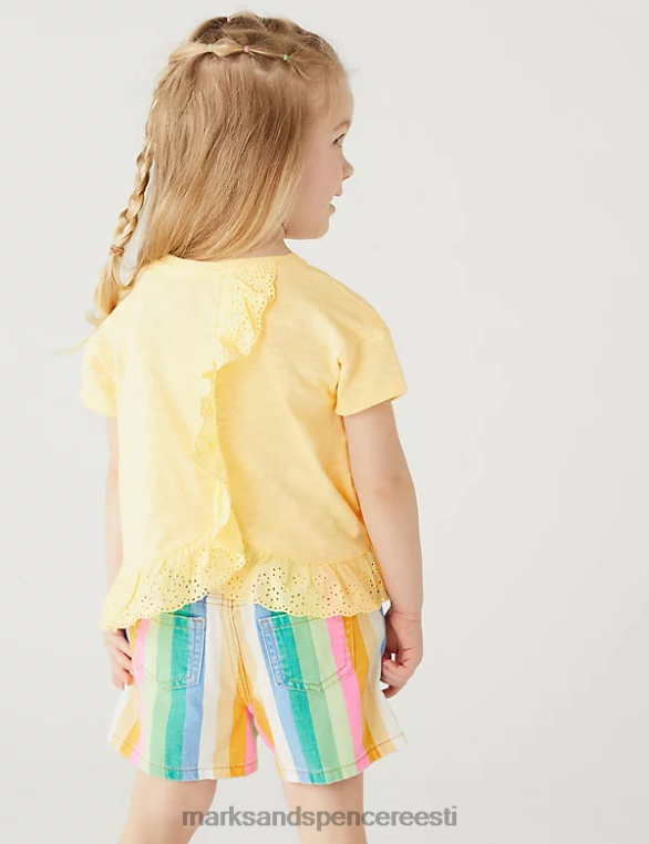 Riietus ee Marks & Spencer lapsed puhtast puuvillast sats top kollane NZTRN9755
