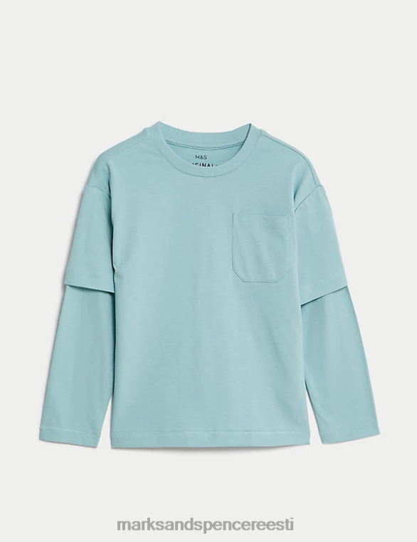 Riietus ee Marks & Spencer lapsed puhtast puuvillast top helesinine NZTRN7880