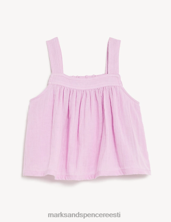 Riietus ee Marks & Spencer lapsed puhtast puuvillast vest lilla NZTRN8686