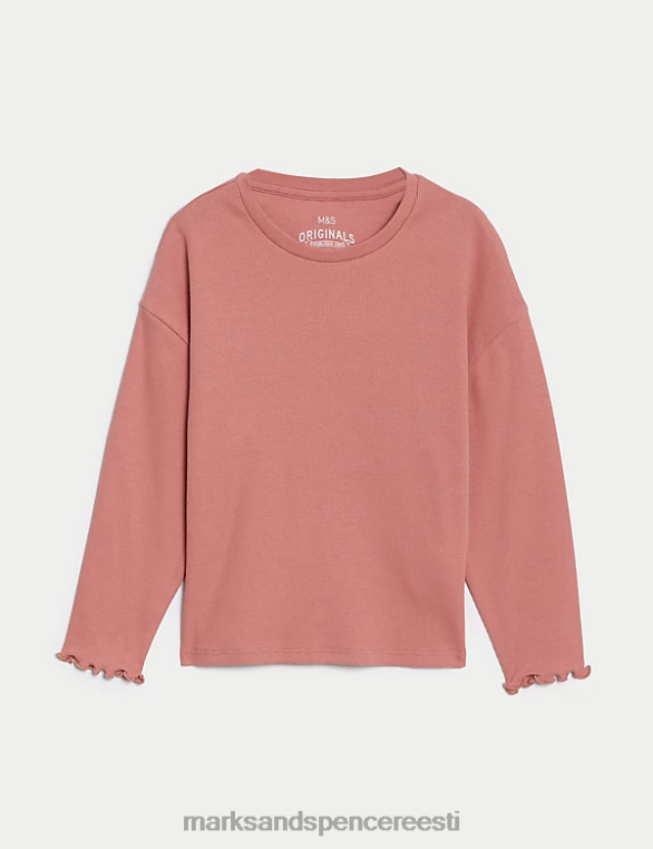 Riietus ee Marks & Spencer lapsed puuvillase soonikuga topp roosa NZTRN9108