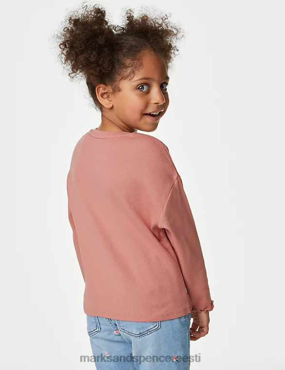 Riietus ee Marks & Spencer lapsed puuvillase soonikuga topp roosa NZTRN9108