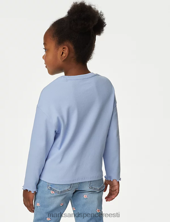 Riietus ee Marks & Spencer lapsed puuvillase soonikuga topp sinine NZTRN9395