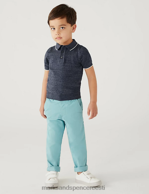 Riietus ee Marks & Spencer lapsed puuvillast rikkalikult kootud polosärk merevägi NZTRN8219