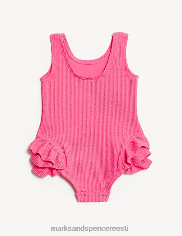 Riietus ee Marks & Spencer lapsed sats tekstuuriga ujumistrikoo roosa NZTRN7979