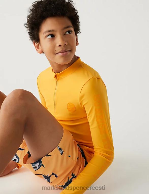 Riietus ee Marks & Spencer lapsed slogan pikkade varrukatega lööbe vest klementiin NZTRN8715