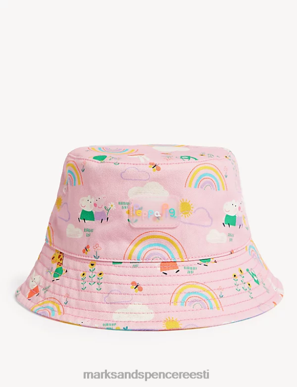 tarvikud ee Marks & Spencer lapsed puhtast puuvillast peppa sea päikesemüts heleroosa NZTRN8646