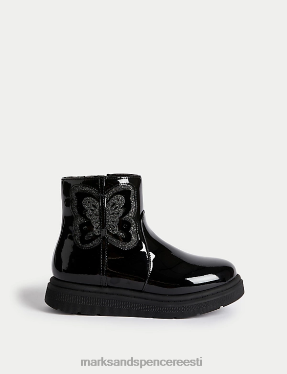 jalatsid ee Marks & Spencer lapsed patenteeritud freshfeet chelsea saapad must patent NZTRN9312