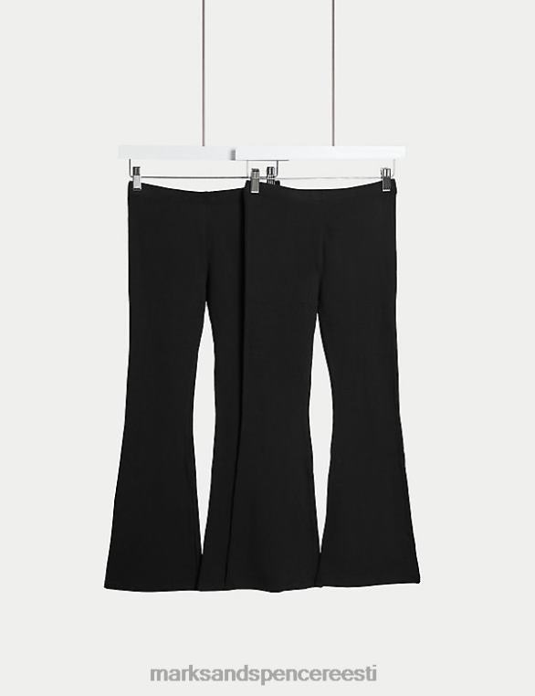 Riietus ee Marks & Spencer lapsed 2 tk puuvillast rikkalikult laienevad retuusid must NZTRN9132