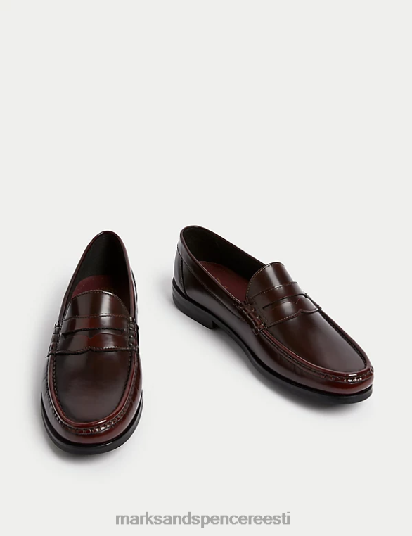 jalatsid ee Marks & Spencer mehed hunslet penny loafer Burgundia NZTRN5001