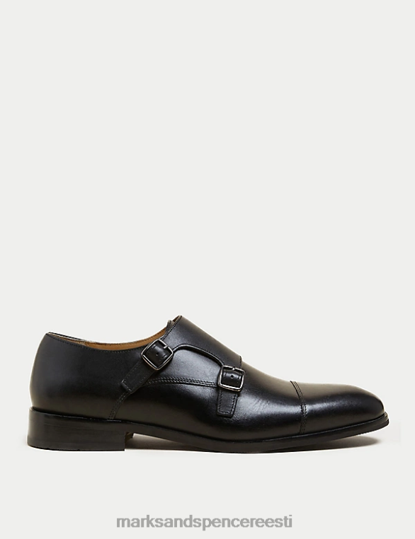 jalatsid ee Marks & Spencer mehed nahast kahekordse mungarihmaga kingad must NZTRN7280