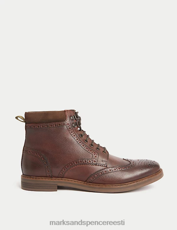 jalatsid ee Marks & Spencer mehed nahast brogue saapad pruun NZTRN6939