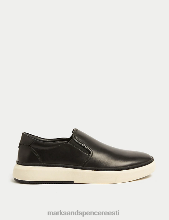 jalatsid ee Marks & Spencer mehed airflex nahast slip-on trenažöörid must NZTRN6486
