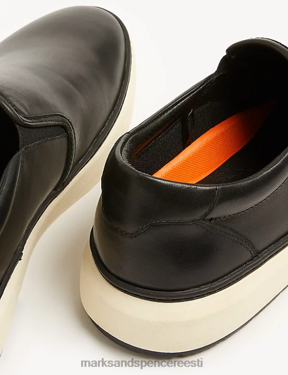 jalatsid ee Marks & Spencer mehed airflex nahast slip-on trenažöörid must NZTRN6486