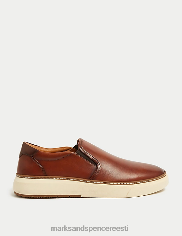 jalatsid ee Marks & Spencer mehed airflex nahast slip-on trenažöörid tan NZTRN6835