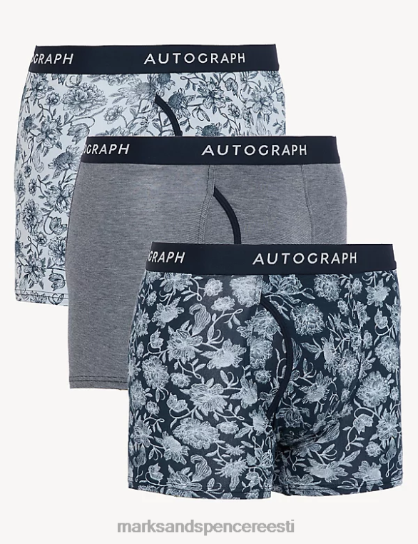 Riietus ee Marks & Spencer mehed 3pk premium puuvillast sorti kohvrid merevägi NZTRN5869