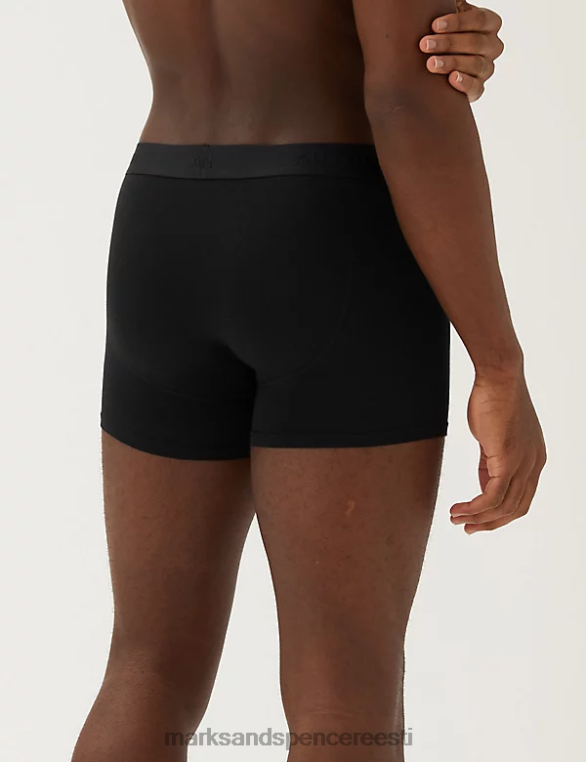 Riietus ee Marks & Spencer mehed 3pk supima puuvillasegu kohvrid must NZTRN5870