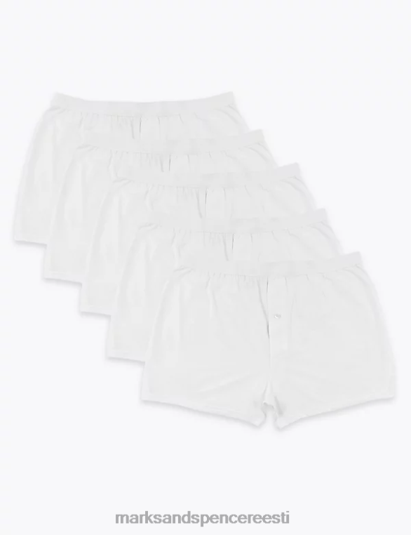 Riietus ee Marks & Spencer mehed 5 tk puhtast puuvillast lahedad ja värsked jersey bokserid valge NZTRN5168