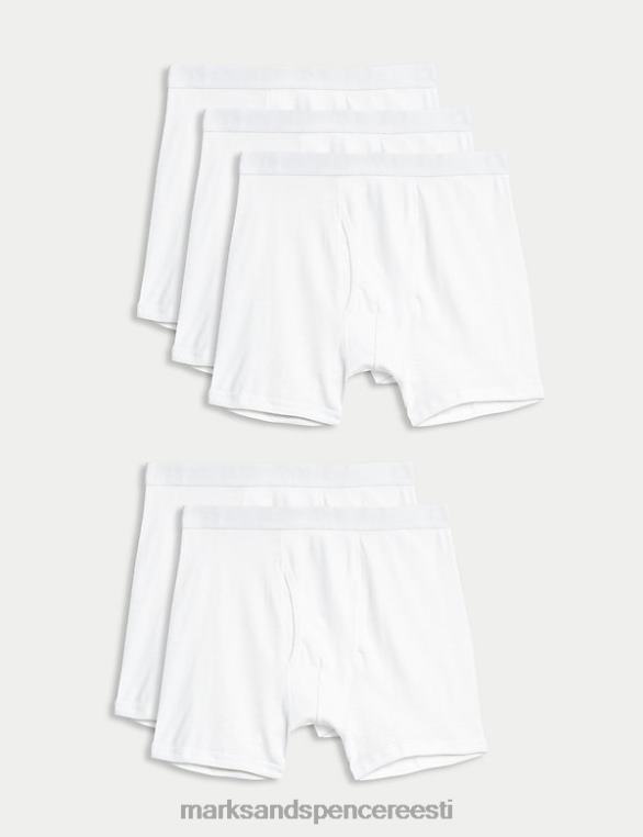 Riietus ee Marks & Spencer mehed 5pk puhtast puuvillast lahedad ja värsked kohvrid valge NZTRN5255