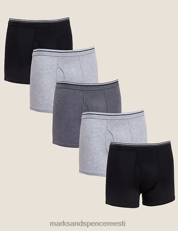 Riietus ee Marks & Spencer mehed 5pk puuvillast venivad lahedad ja värsked kohvrid hall segu NZTRN5706