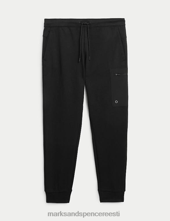 Riietus ee Marks & Spencer mehed mansettidega lukuga taskuga spordijooksjad must NZTRN6610