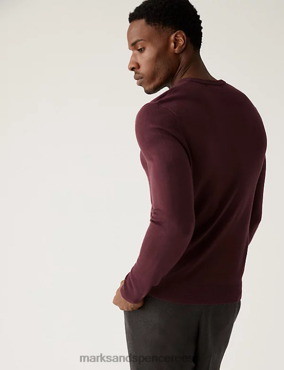 Riietus ee Marks & Spencer mehed cashmiloni v-kaelusega kampsun Burgundia NZTRN6012