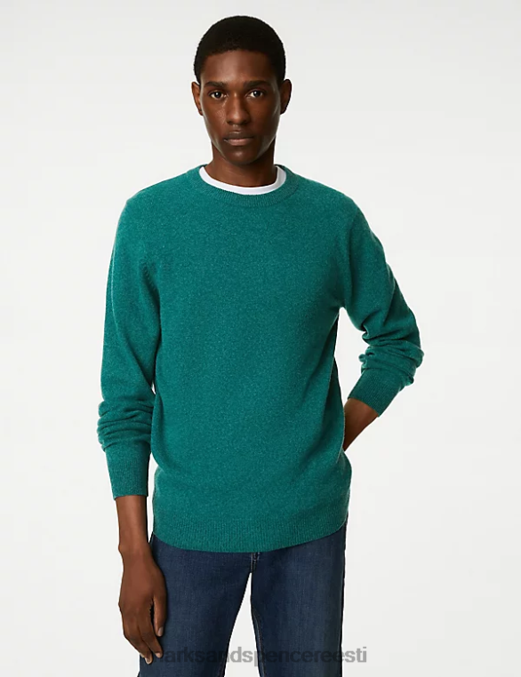 Riietus ee Marks & Spencer mehed puhas eriti peen lambavillast kaelusega kampsun smaragd NZTRN7392
