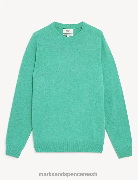Riietus ee Marks & Spencer mehed puhas eriti peen lambavillast kaelusega kampsun värske roheline NZTRN7386