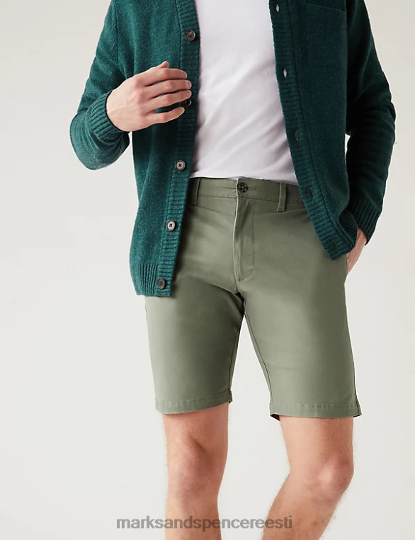 Riietus ee Marks & Spencer mehed venivad chino lühikesed püksid khaki NZTRN6118