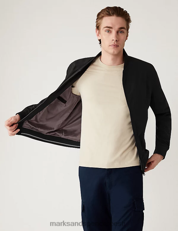 Riietus ee Marks & Spencer mehed bomber jope tormirõivastega must NZTRN6036