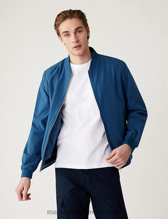 Riietus ee Marks & Spencer mehed bomber jope tormirõivastega terasest sinine NZTRN6419