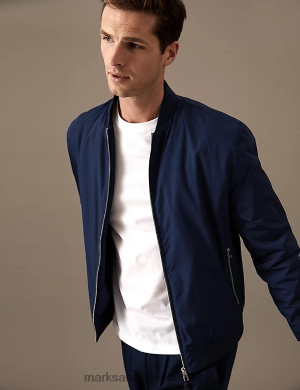Riietus ee Marks & Spencer mehed bomber jope tormirõivastega tume merevägi NZTRN6965
