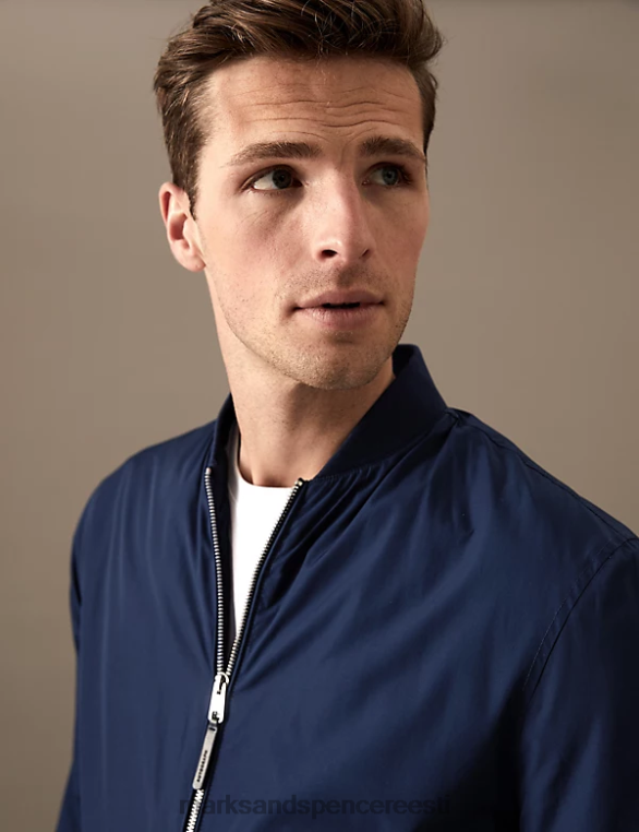 Riietus ee Marks & Spencer mehed bomber jope tormirõivastega tume merevägi NZTRN6965