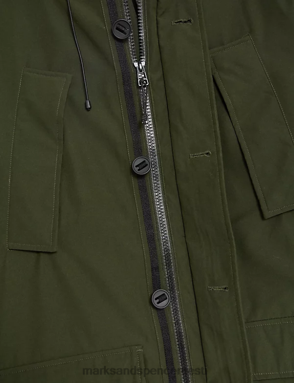 Riietus ee Marks & Spencer mehed kapuutsiga termosoojaga parkjakk khaki NZTRN6139