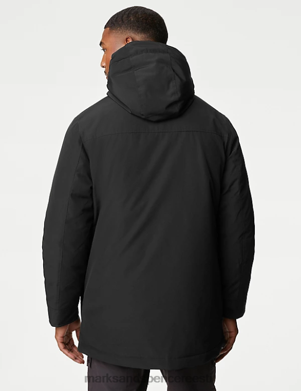 Riietus ee Marks & Spencer mehed kapuutsiga termosoojaga parkjakk must NZTRN6510