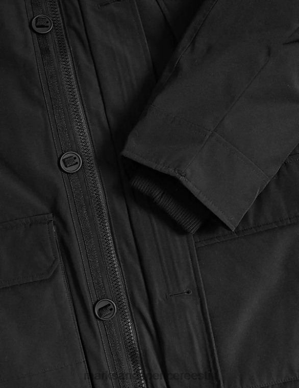 Riietus ee Marks & Spencer mehed kapuutsiga termosoojaga parkjakk must NZTRN6510
