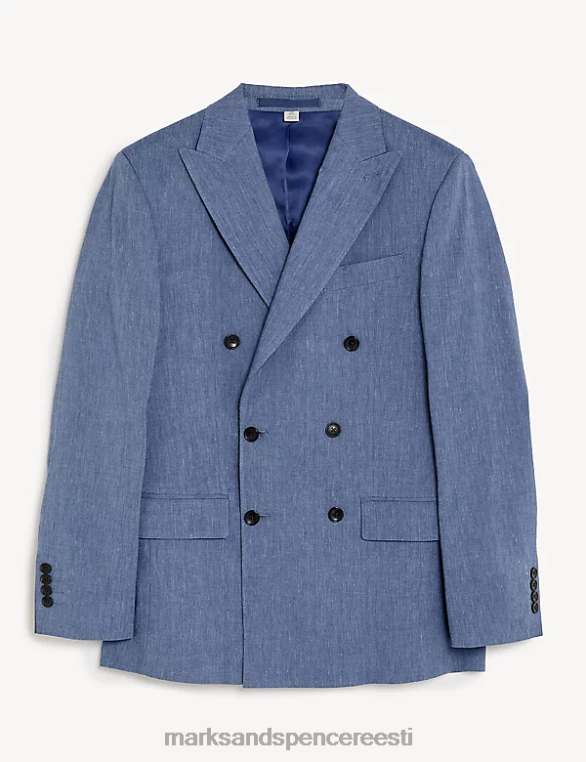 Riietus ee Marks & Spencer mehed kohandatud istuvusega itaalia linane imeülikonna jope chambray NZTRN5494