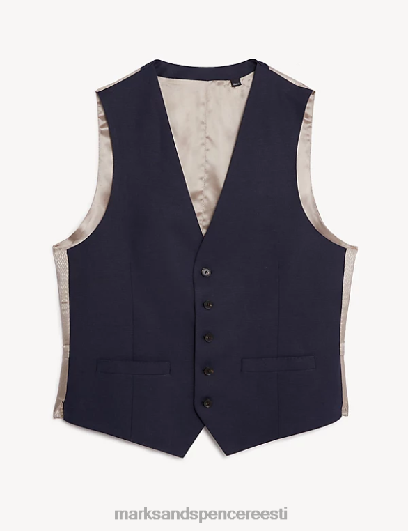 Riietus ee Marks & Spencer mehed kohandatud istuvusega siidist ja linasest vest merevägi NZTRN6387