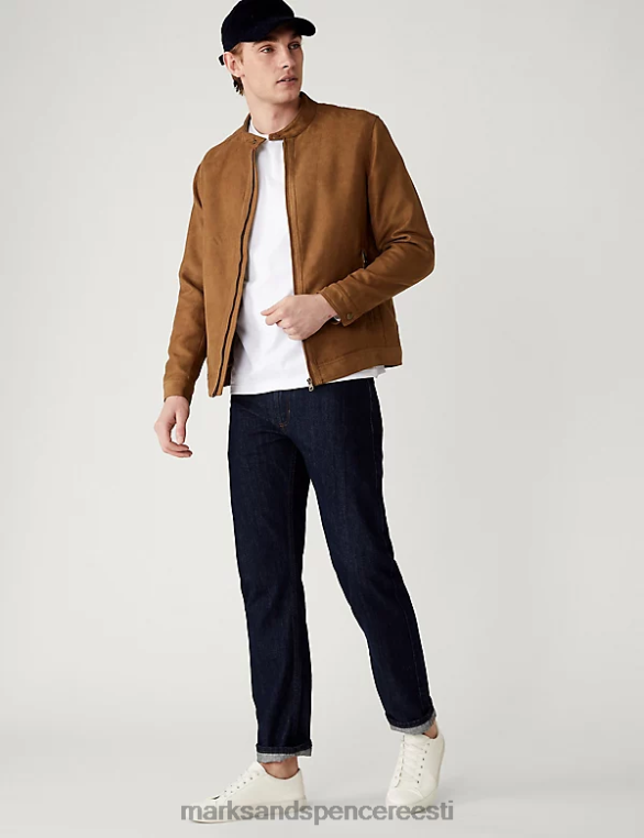 Riietus ee Marks & Spencer mehed kunstnahast biker jope tan NZTRN5503