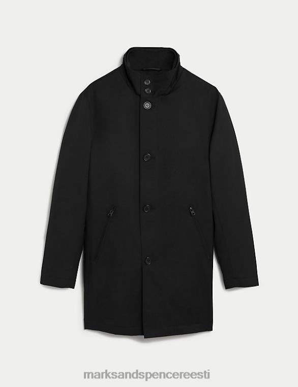 Riietus ee Marks & Spencer mehed lehtrikaelusega mac koos tormirõivastega must NZTRN5144