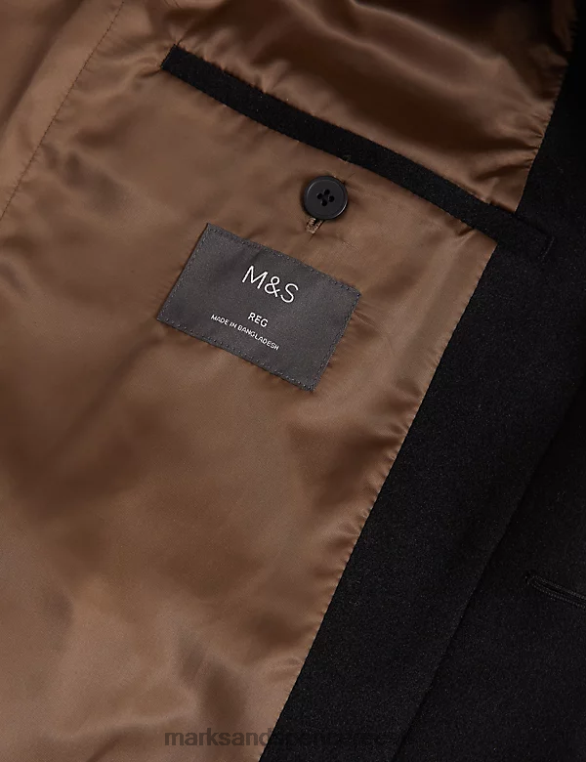 Riietus ee Marks & Spencer mehed lehtrikaelusega mantel must NZTRN6768
