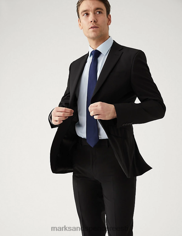 Riietus ee Marks & Spencer mehed ülim slim fit villasegu ülikonna jope must NZTRN5793