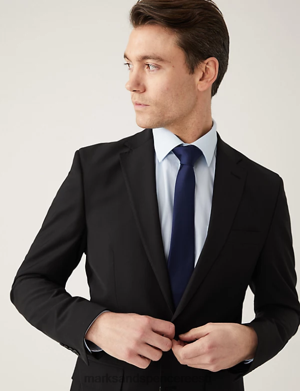 Riietus ee Marks & Spencer mehed ülim slim fit villasegu ülikonna jope must NZTRN5793