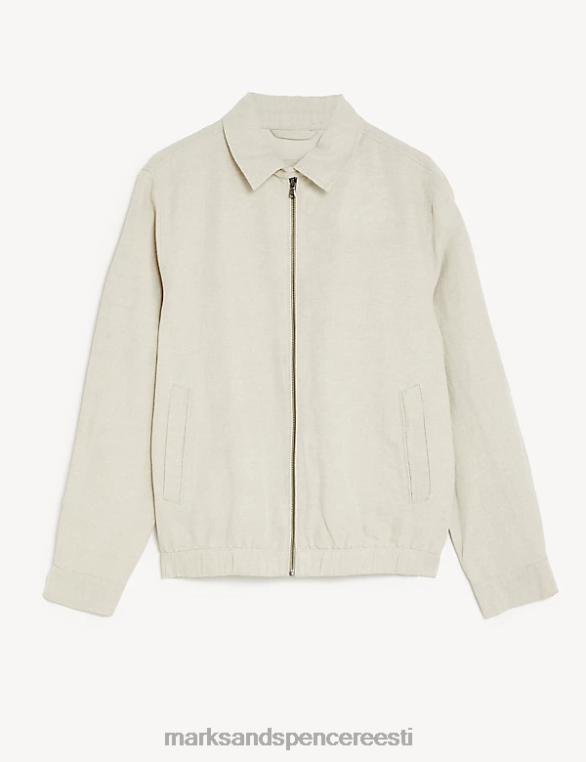Riietus ee Marks & Spencer mehed linasegu harringtoni jope ekru NZTRN6386