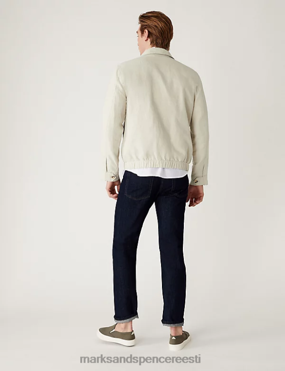 Riietus ee Marks & Spencer mehed linasegu harringtoni jope ekru NZTRN6386