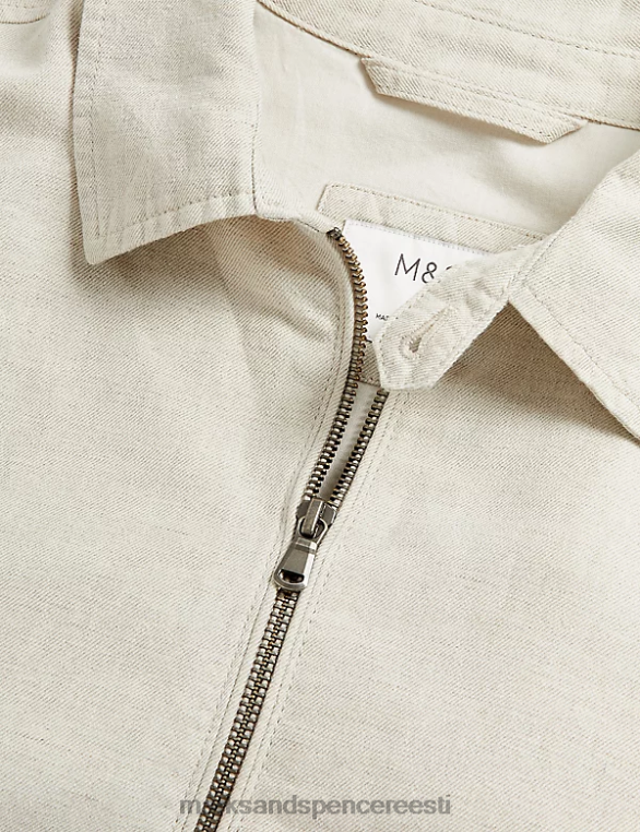 Riietus ee Marks & Spencer mehed linasegu harringtoni jope ekru NZTRN6386
